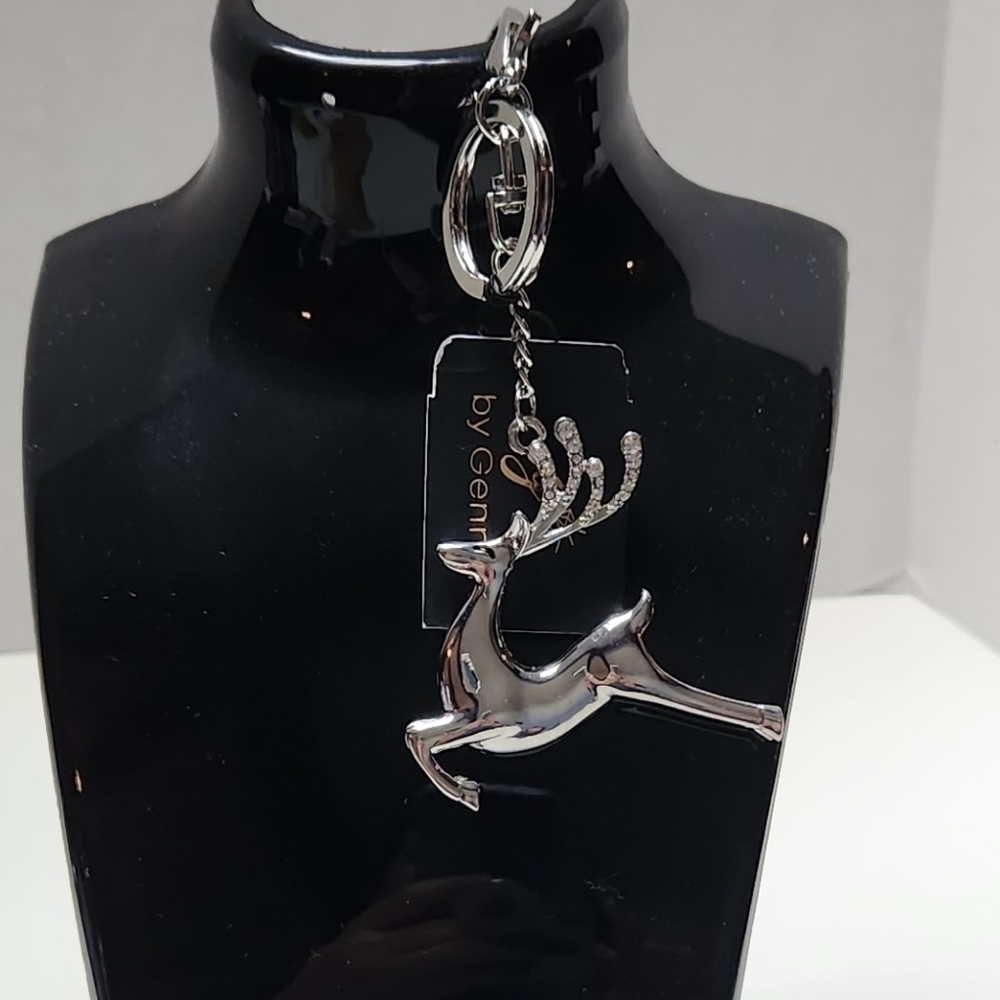 g by Gennaro Reindeer Silver Tone Keychain - Picture 3 of 8
